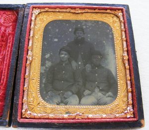 Sixth Plate Ambrotype Trio Fed.Soldiers