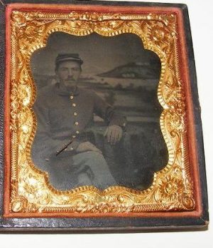 Sixth Plate Tintype Named Fed. Soldier