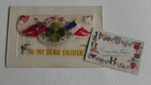 WWI Silk To My Dear Father