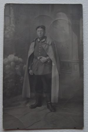 WWI Studio Portrait in Great Coat