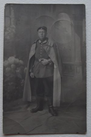 WWI Studio Portrait in Great Coat