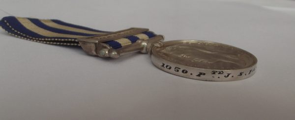 Egypt Medal 1882-1885 1 Clasp Tel-El Kebir to Pte. J.S. Fanning 1/R.I. Fusiliers  SOLD - Image 6