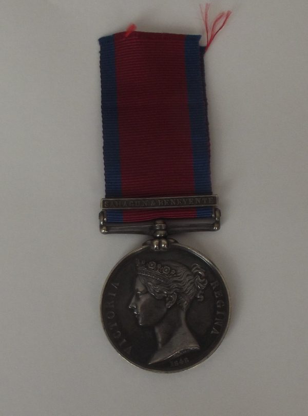 MGS 1793-1814 Medal 1 Clasp Sahagun and Benavente to Pte. J. Rishton 10th Hussars    SOLD