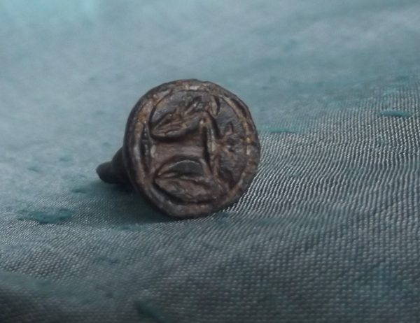 14th Century Bronze Seal Matrix Letter "I"